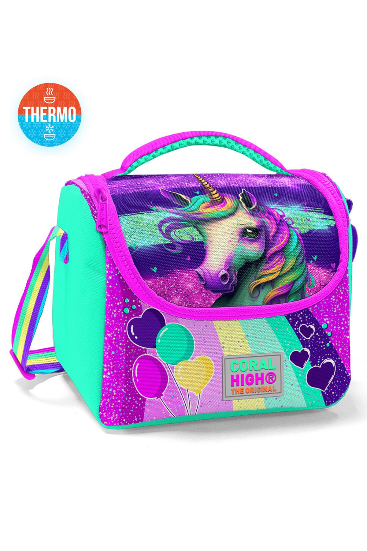 

coral high Термобокс для завтрака Kids Pink Water Green Unicorn с рисунком 11758