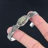 Sterling Silver Oval Pyrite Druzy Gemstone Ethnic Anniversary Bangle Bracelet