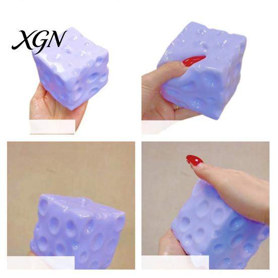 Cheese Sensory Tools Blueberry Squeeze Toy, Stress Relief Block Slow Soft Toy Rising Cube Pinch for Home Office Focus Aid Fidget