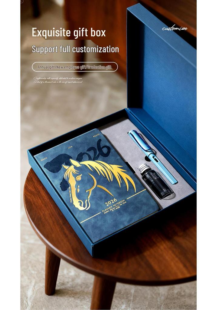 2026 Year of the Horse A5 Business Diary - Customizable Logo Notepad with Buckle