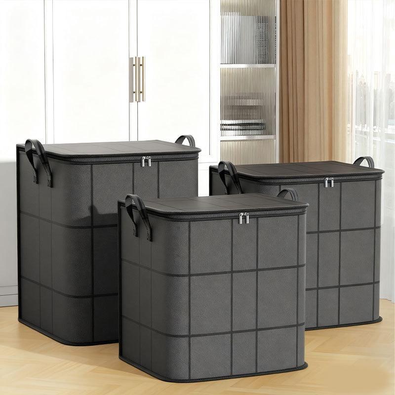 Homefish 1Pc Large Capacity And Super Load-Bearing Black Composite Material Storage Bag, Dustproof And Moisture-Proof