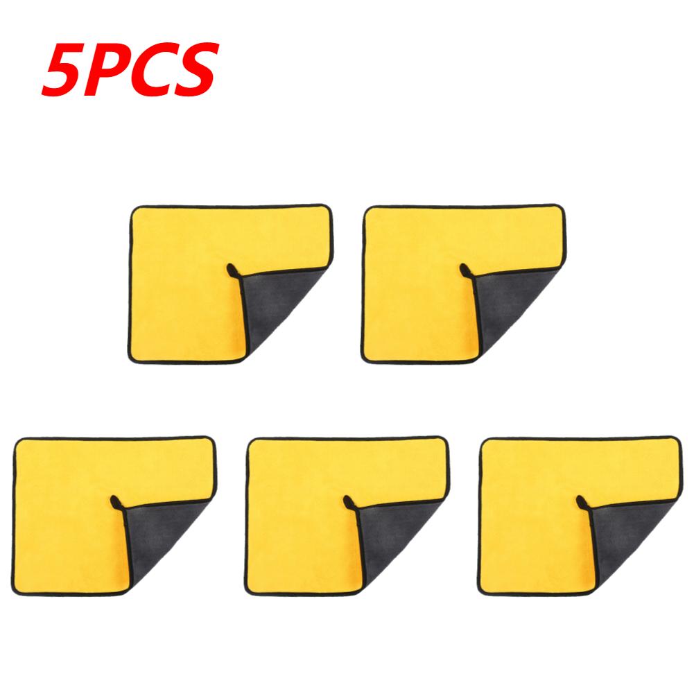 5/10PCS Microfiber Cloth Car Wash Microfiber Towel Thick Car Cleaning Cloths 30/60CM Automotive Drying Towel Auto Detailing Tool