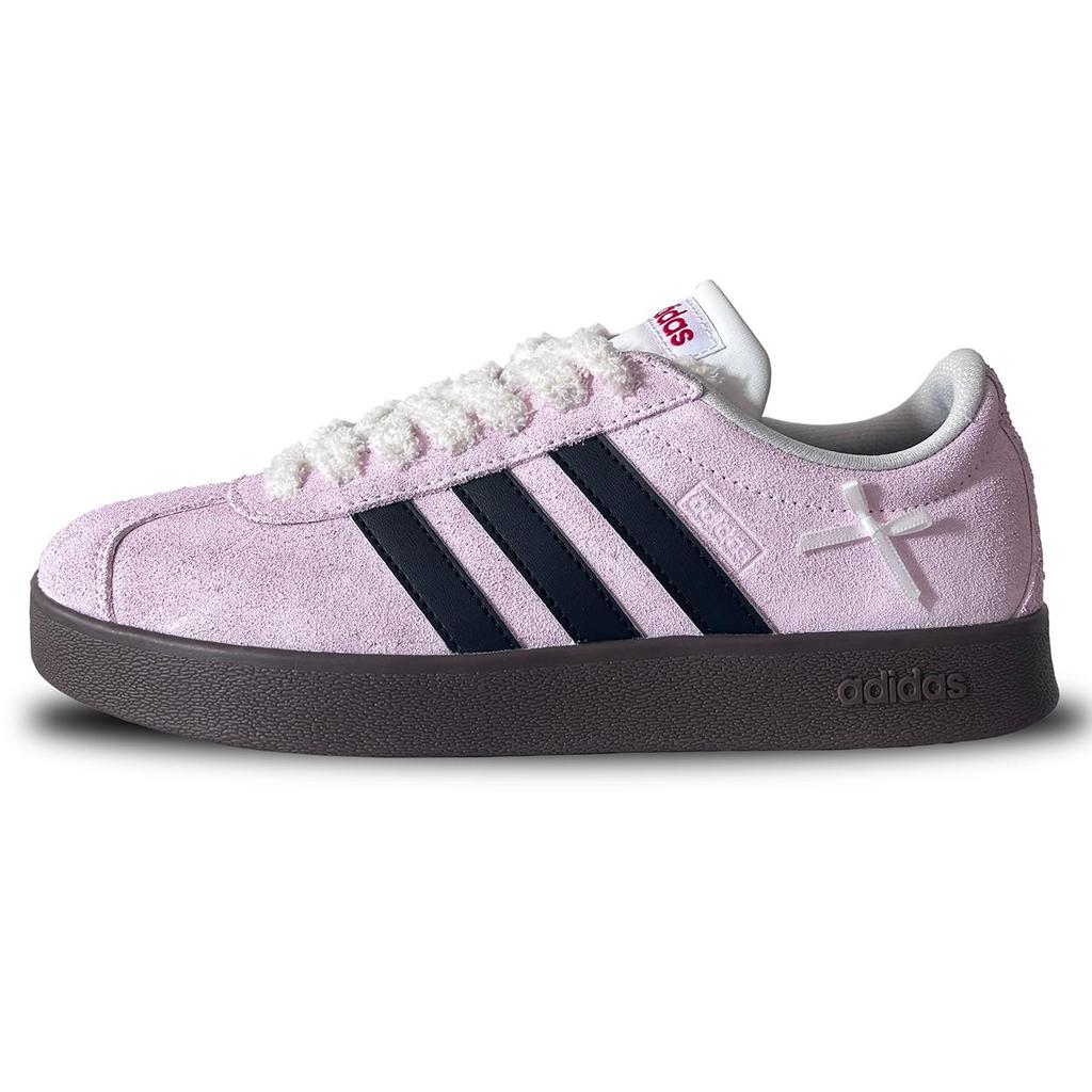 Adidas Neo VL Court Lifestyle Slip Resistant Abrasion Resistant Low top Skateboard Shoes Women's Pink Black HQ1802(Team866-)