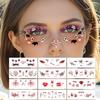 12pcs Waterproof Halloween Face Tattoo Portable Halloween Bat Face Stickers  Enhance Atmosphere