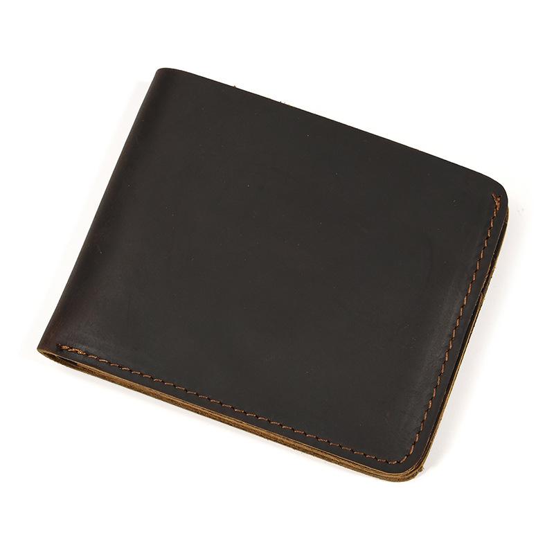 Leather Short Wallet Card Holder Men Male Vintage Short Purse for Credit Card Id Card Bifold Wallets Wholesale Card Purse Bifold
