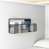 Black Wall Mounted Bathroom Shelf Shower Shampoo Rack Toilet Accessories Kitchen Perforated Free Condiment Storage Basket