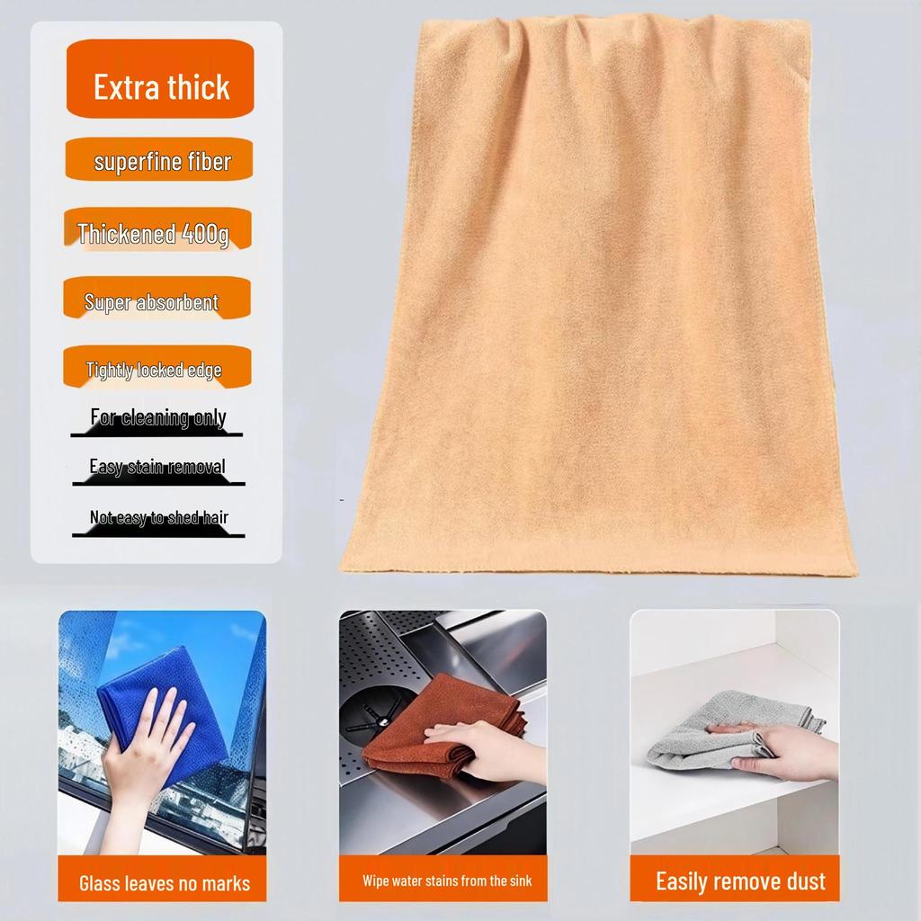 Ultra-Fine Fiber Thickened Car Wash and Cleaning Towel with High Water Absorption - Ideal for Home, Hotel, and Salon Use
