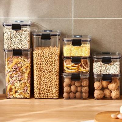 5Pcs Versiegelt Gläser Küche Getreide Lagerung Organizer Große Tank Kunststoff Feuchtigkeit-beweis Lagerung Box Haushalt Gewürz Gläser Set
