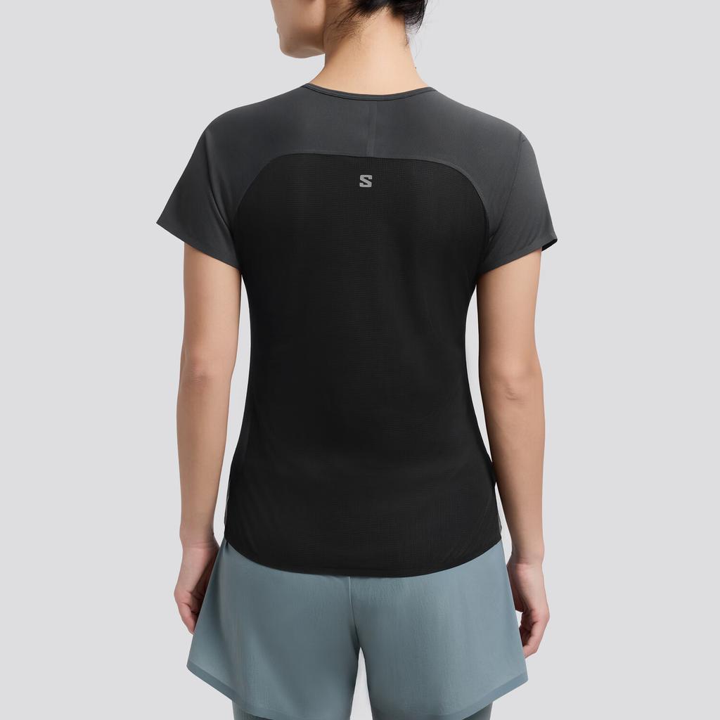 T-Shirt SALOMON Running T-Shirt Women's Pitch Black