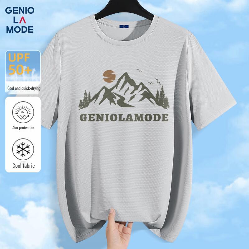 GENIOLAMODE Men s Ice Silk Quick-Dry Fitness T-Shirt XL