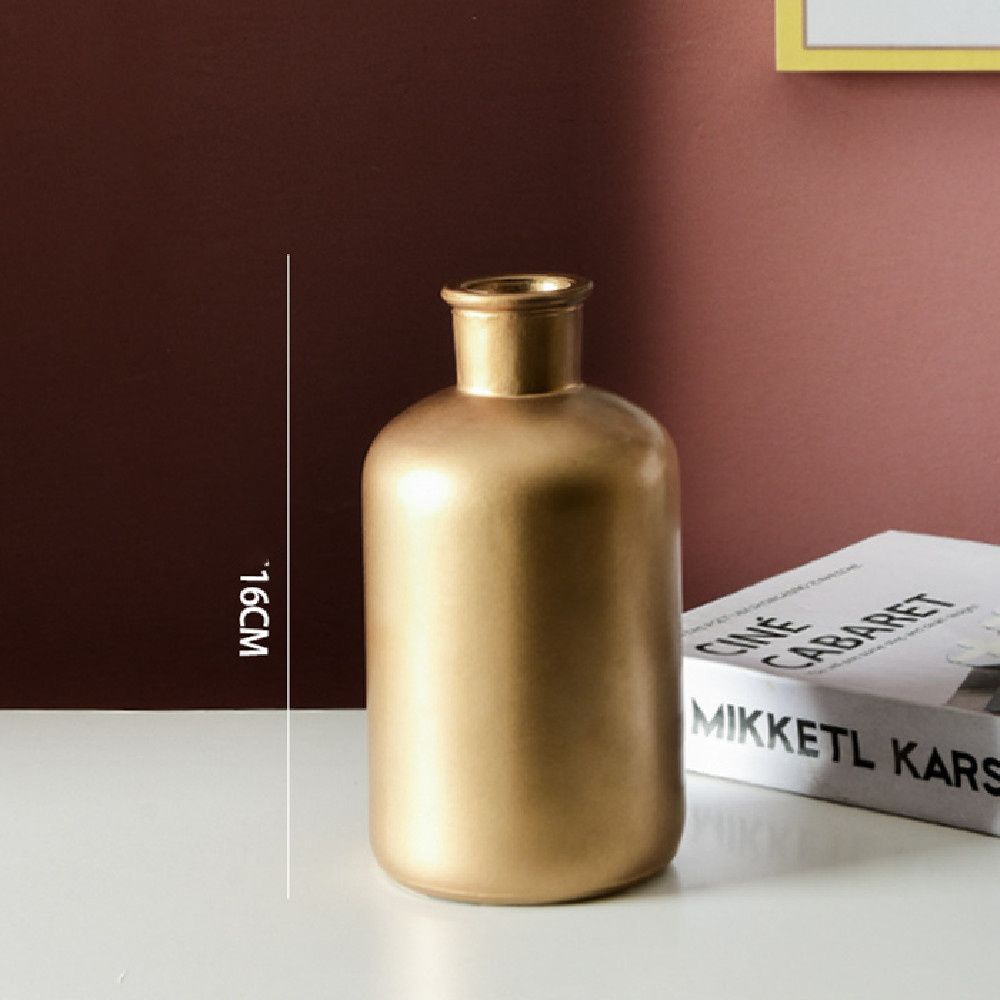 

Креативная скандинавская ретро стеклянная ваза с украшениями, Золотая стеклянная ваза, стеклянная ваза, ваза для цветов, бутылка для цветов C