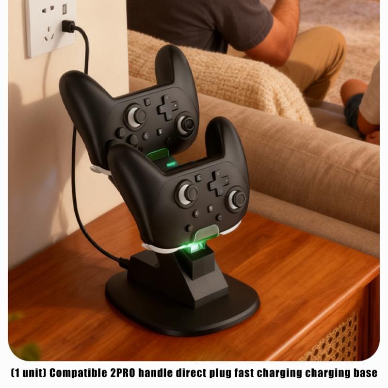Double Fast Charging Dock with LED Indicator & Compact Design Controller Charging Station for Console 2 Controller