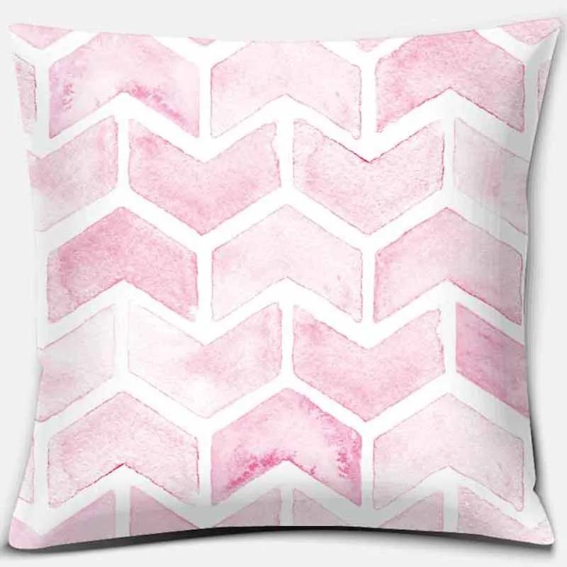 Taie d'oreiller carrée imprimée rose, housse de coussin de canapé, décoration de la maison, voiture