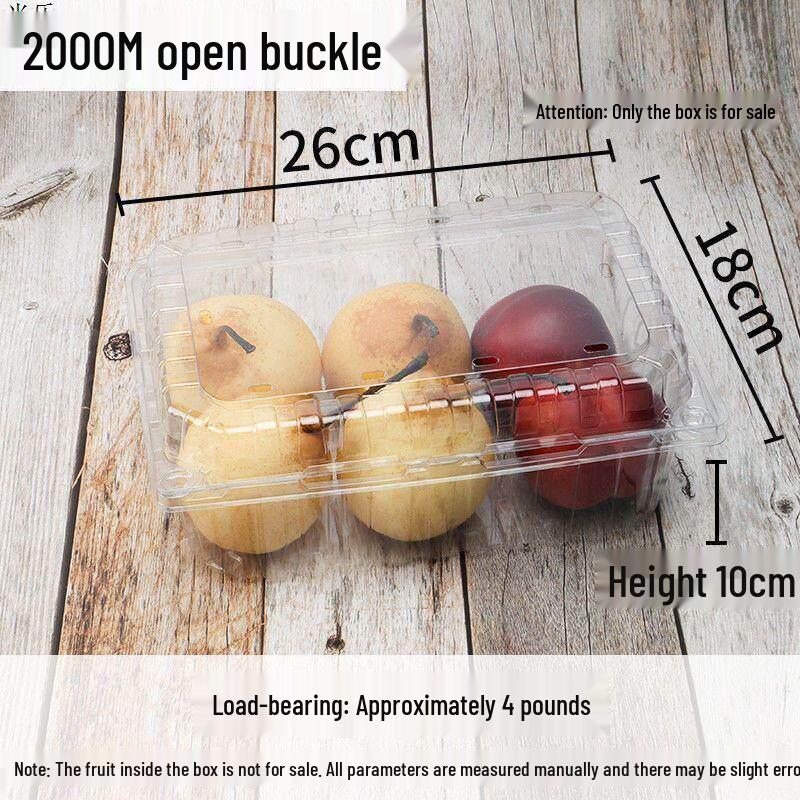 Disposable Transparent Rectangular Fruit Salad Box with Lid for Freshness Preservation