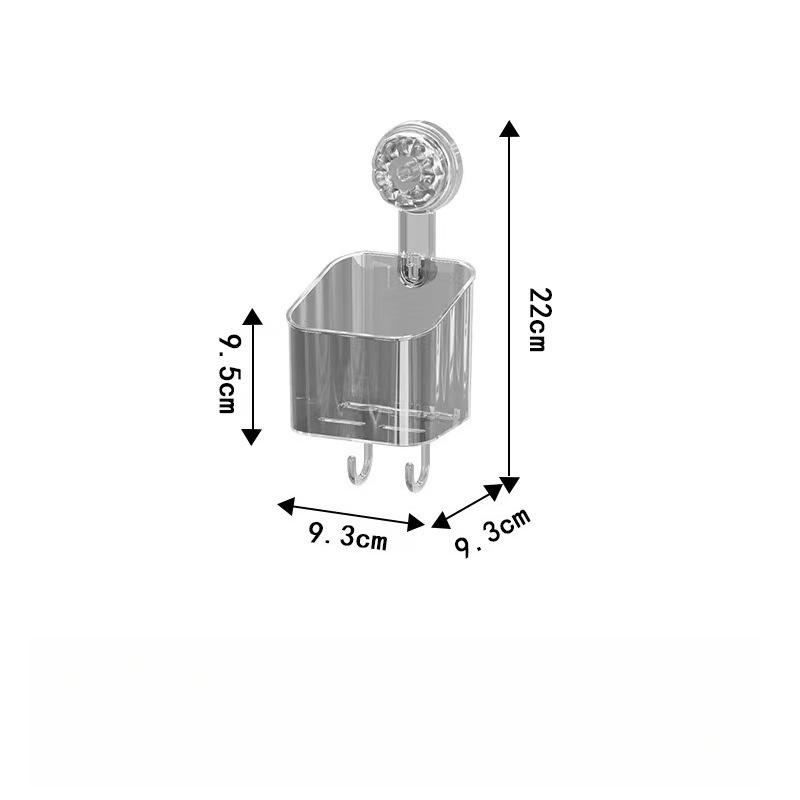 1PC Suction Cup Non-punching Rack Toilet Bathroom Wall-mounted with Hook Storage Rack Toiletries Storage Box