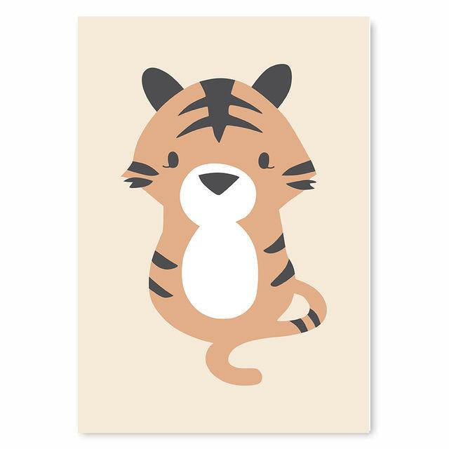 Lovely Cartoon Animal Lion Children's Room Decorative Paintings Nursery Canvas Painting Wall Art Cuadros Decoracion Dormitorio