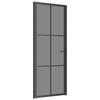 VidaXL Porte intérieure 83x201,5 cm Noir Verre ESG et aluminium 350565