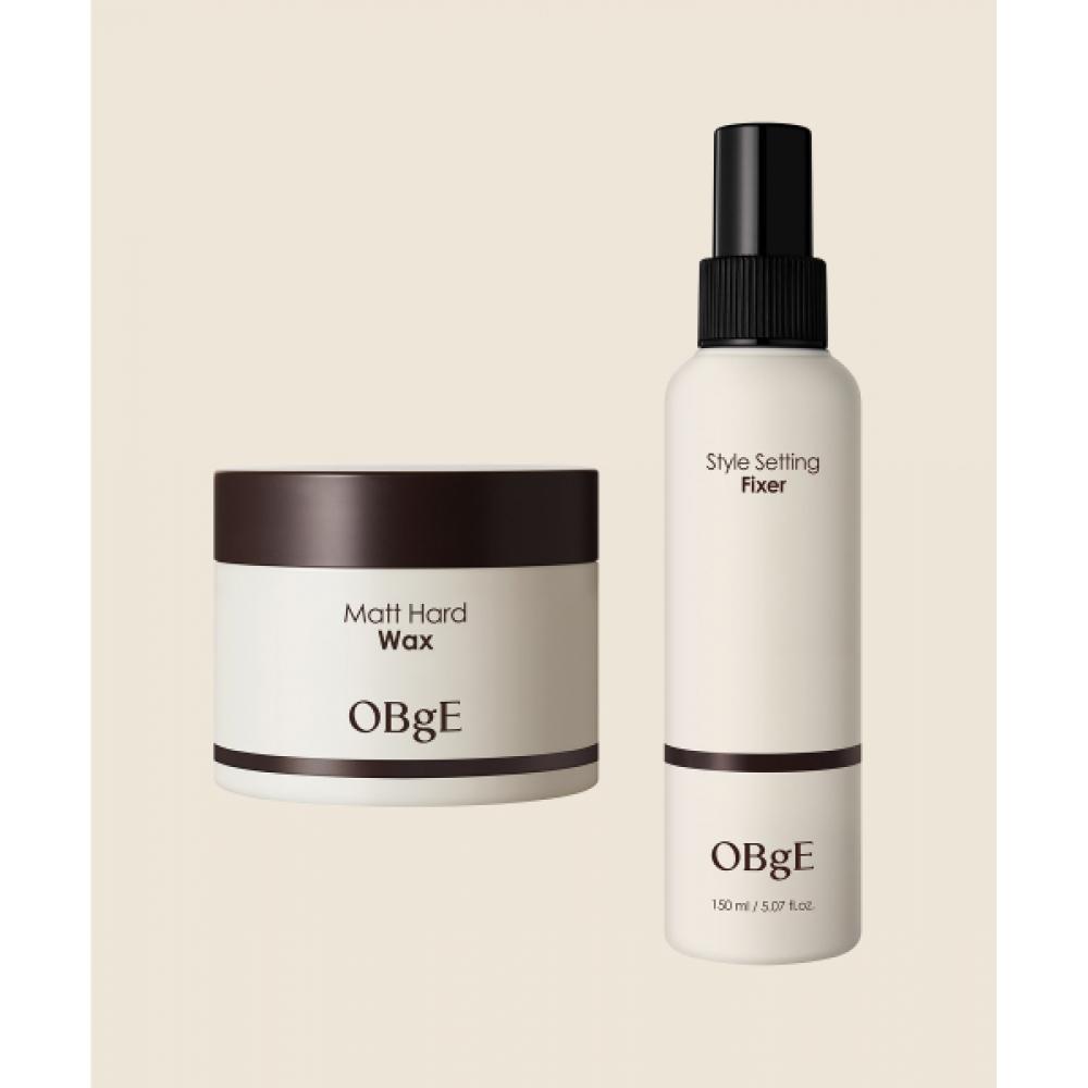 Obge Matte Hard Wax + Style Setting Fixer Men S Hair Setting Duo Set none