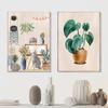 Modern Nordic Boho Monstera Vase Plantain Houseplant Wall Art Canvas Painting Posters And Prints Pictures For Living Room Decor