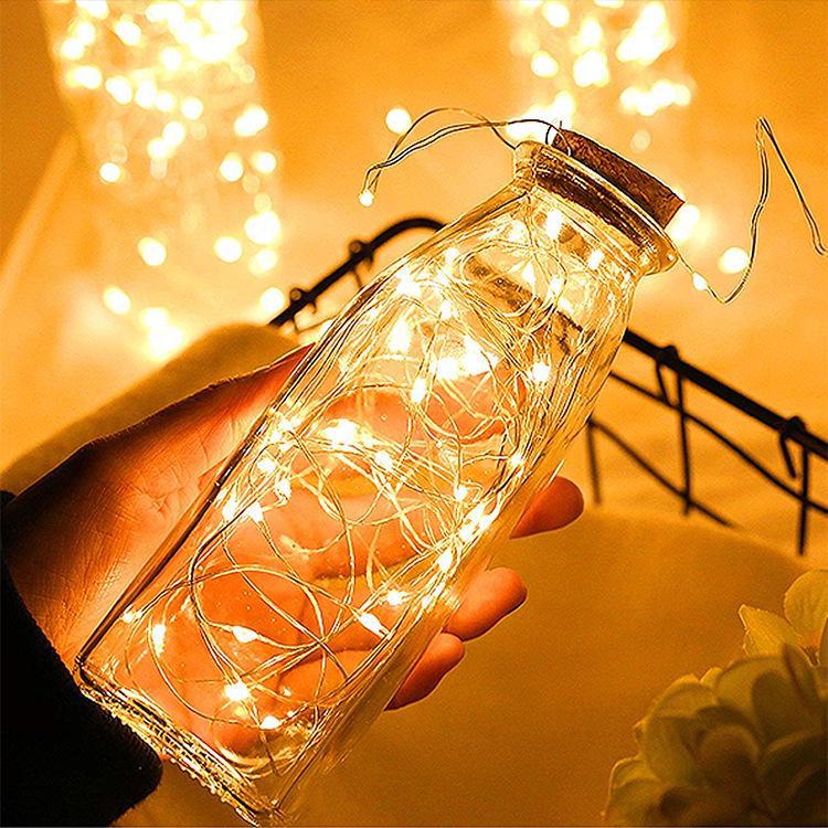 "8-Function Copper Wire LED String Lights with Remote - Christmas Holiday Decoration"