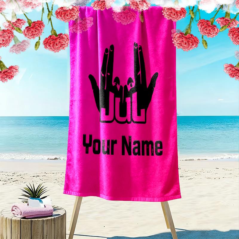 Custom Name JuL C'est Pas Des Lol Print Beach Towel, Large Soft Quick Dry Towel for Beach Camping Swimming -HE224