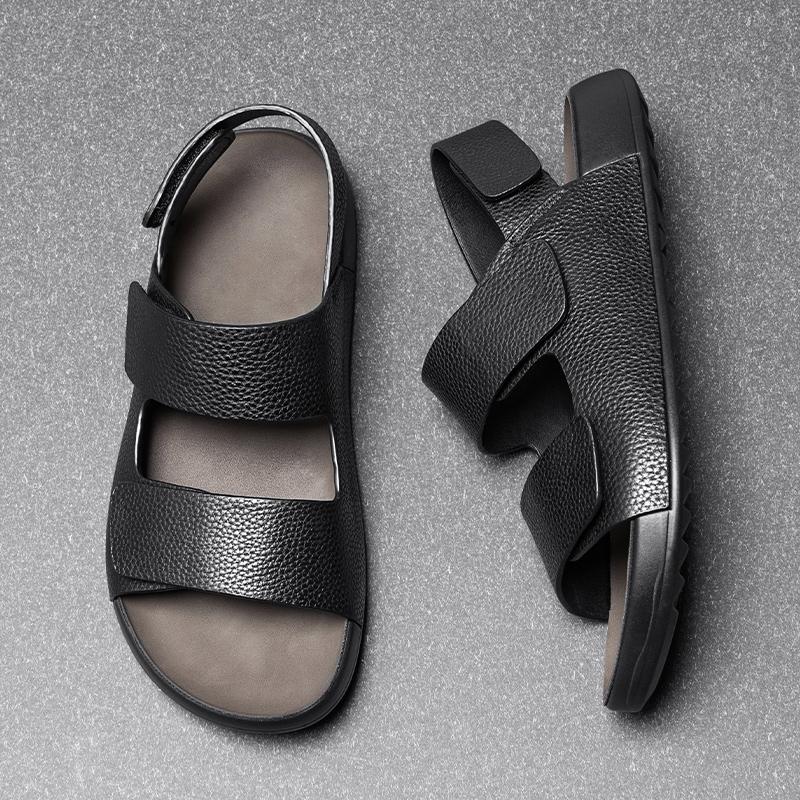 Fashion Fashion Brand Summer Men's Comfortable Cowhide Lightweight Latex Mat Sandals Outdoor New Men's Anti Slip Breathable Beach Shoes