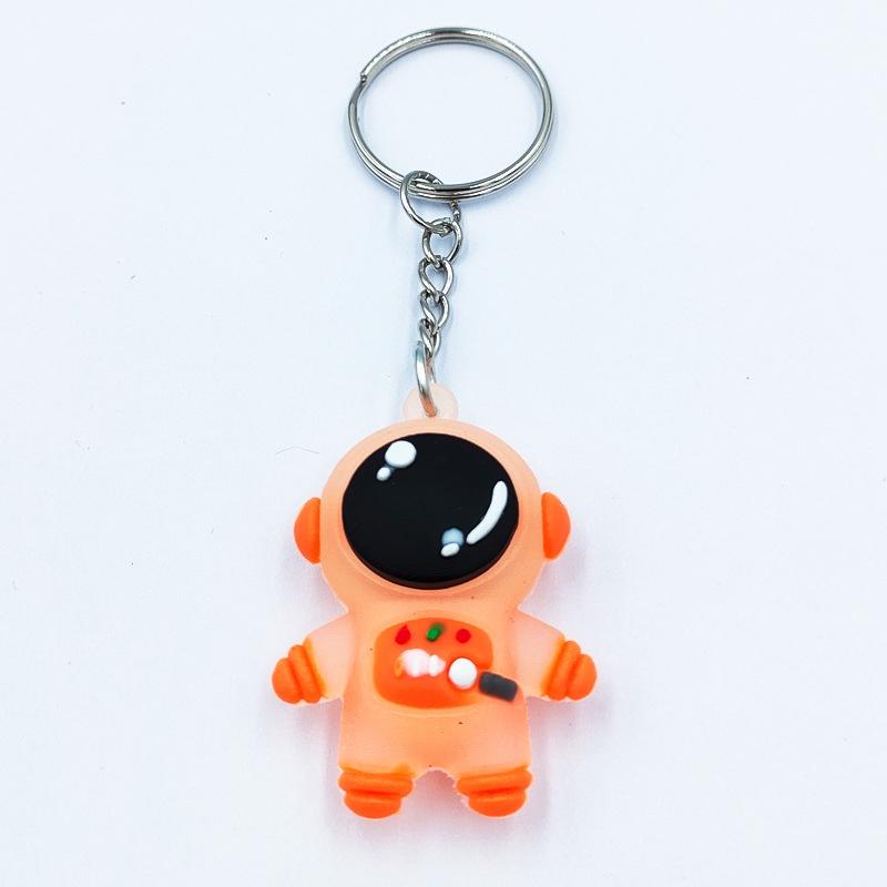 Creative Cute Cartoon Soft Glue Astronaut Keychain Dolls Toys Spaceman Car Key Chain Couple Package Pendant Small Gift