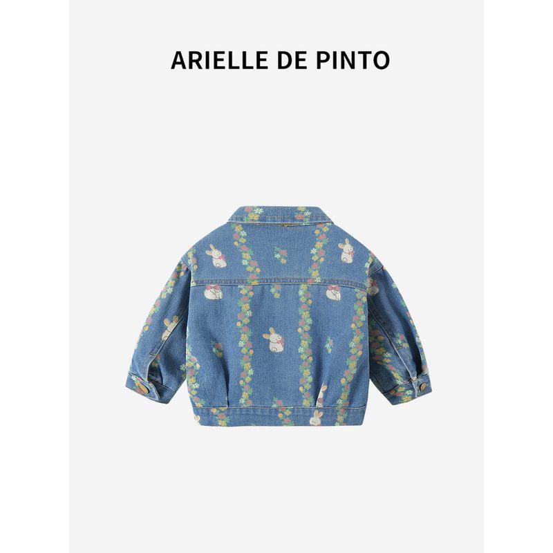 French Arielle De Pinto Kidsren's Denim Jacket, Fashionable New Style, Autumn Clothing for Girls, Stylish Tops