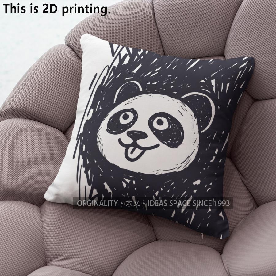 Cute Funny Panda Faces Decorative Throw Pillow Covers Pattern Cushion Cover Suitable For Sofa Bedroom Car Pillow Cover