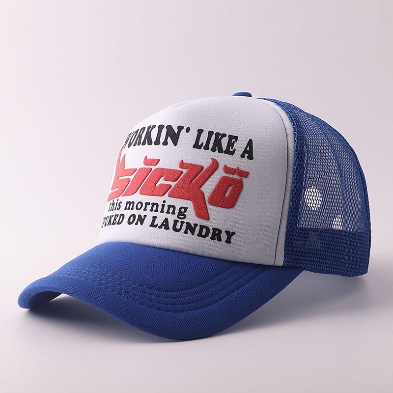 New printed baseball cap European and American outdoor breathable truck driver mesh cap