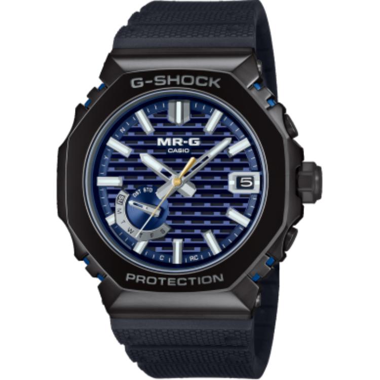 CASIO 200m Waterproof Solar Quartz Movement Resin Strap Watch Unisex Blue Dial MRG-B2100R-2A