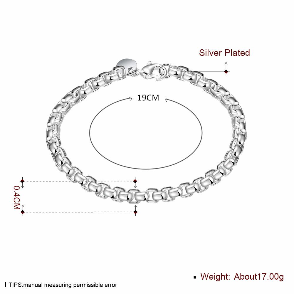 

Fine Round Check Silver Bracelet Geometric Shape Wrist Accessories Fashion Jewelry For Women Men Charms Wedding Party Gift