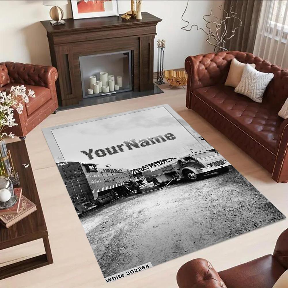 Peterbilt Heavy Trucks Customizable Name Area Rug Perfect for Game Room Living Rooms Foyer Balcony Anti-slip Rug Office home decor