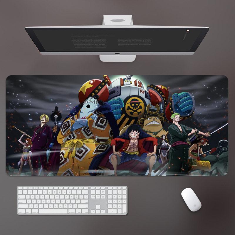 

High Definition ONE PIECE Leather Mouse Pad Large Office Computer Desk Pad Non-slip Computer Keyboard Pad Animation Peripheral 30x60x0.2cm