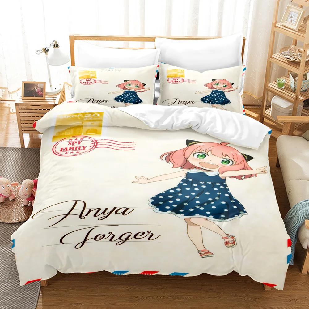 Anime Spy Family 3D-tryckt påslakan örngott sängklädesset dubbel full queen king size för sovrumsinredning