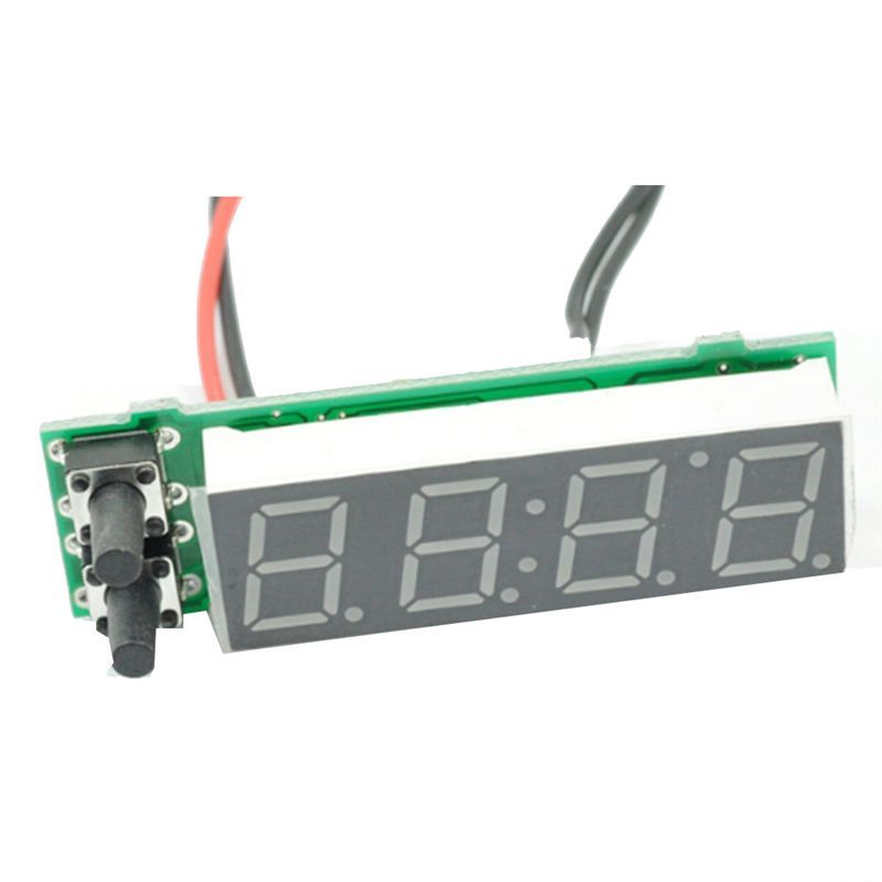 Car Clock Universal Automotive Digital Clock Date 3 In 1 LCD Display Electronic Temperature Noctilucent Trim Red Replacement-A87