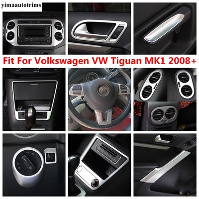 Cadru Panou de Bord Mașină Ventilație Centrală Capac Lampă Far Trim Accesorii ABS Pentru Volkswagen VW Tiguan MK1 2008 - 2015