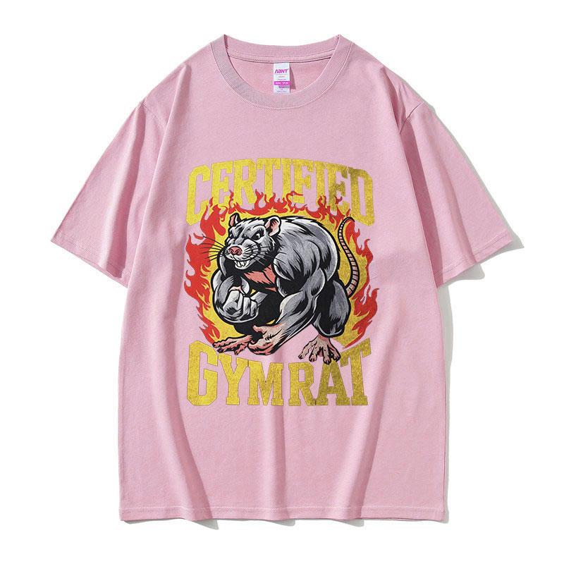 Certified Gym Rat Funny Capybara Meme T Shirts Mens Vintage Fashion ONeck Weightlifting Short Sleeve Tshirt Unisex Streetwear