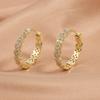 ZAKOL Elegant Micro Paved Zircon Big Hoop Earring for Women Luxury Bridal Wedding Engagement Party Zircon