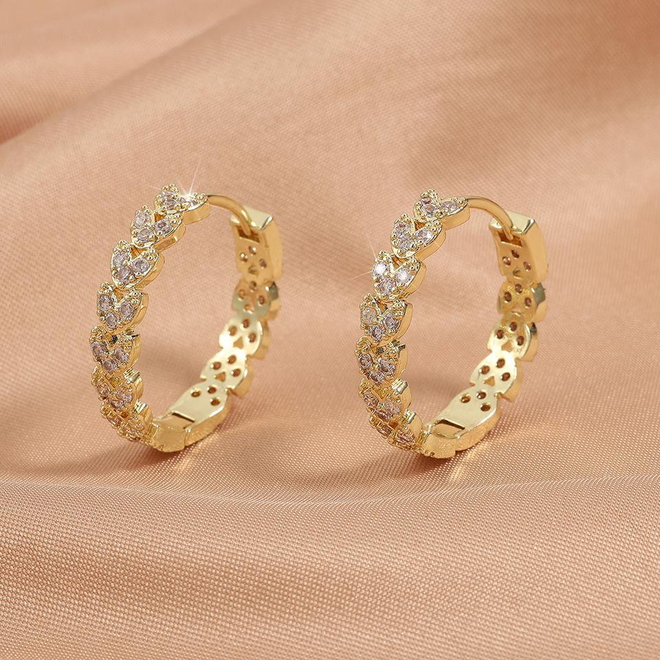 ZAKOL Elegant Micro Paved Zircon Big Hoop Earring for Women Luxury Bridal Wedding Engagement Party Zircon