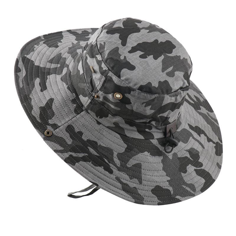 Unisex camouflage big eaves cotton bucket hat floral sun hat outdoor travel fishing sun climbing hat