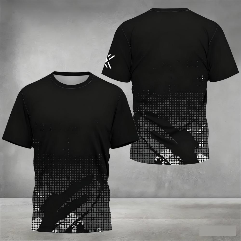 New 3D-printed Men's T-shirt for Summer Outdoor Sports and Fitness, Casual and Fashionable, Quick-drying and Breathable