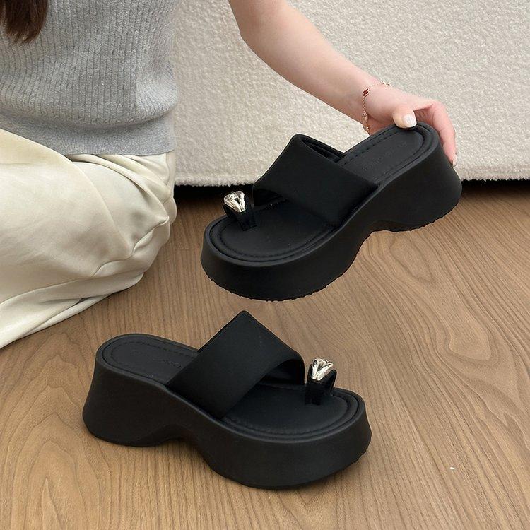 Leopard Print Cover Toe Cool Slippers Women'S Summer Wear Summer New With Skirt Muffin Casual Beach Roman Sandals