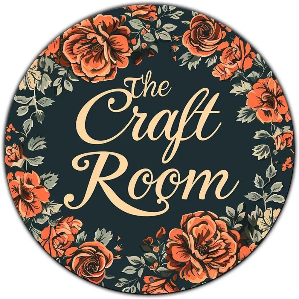 Round Tin Sign Sunflowers 20cm