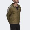 Adidas Striped Zip-Up Hooded Jacket Men Jackets Olive-Green GT9154