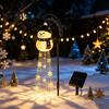 Thoughtful Birthday Gifts for Gardeners Solar Snowman Water Fountain Garden Light, Glowing Yard Lamp with Magic Powered Path Lighting Effect,