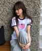 CGP (Women) Check Tomato Ringer Short Sleeve T-Shirt - White