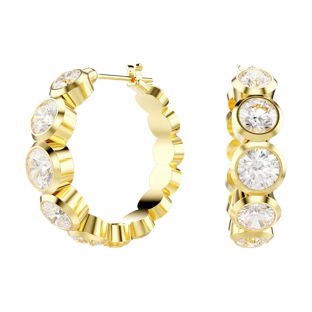 Swarovski Imber Gold Round Stone Earrings Set