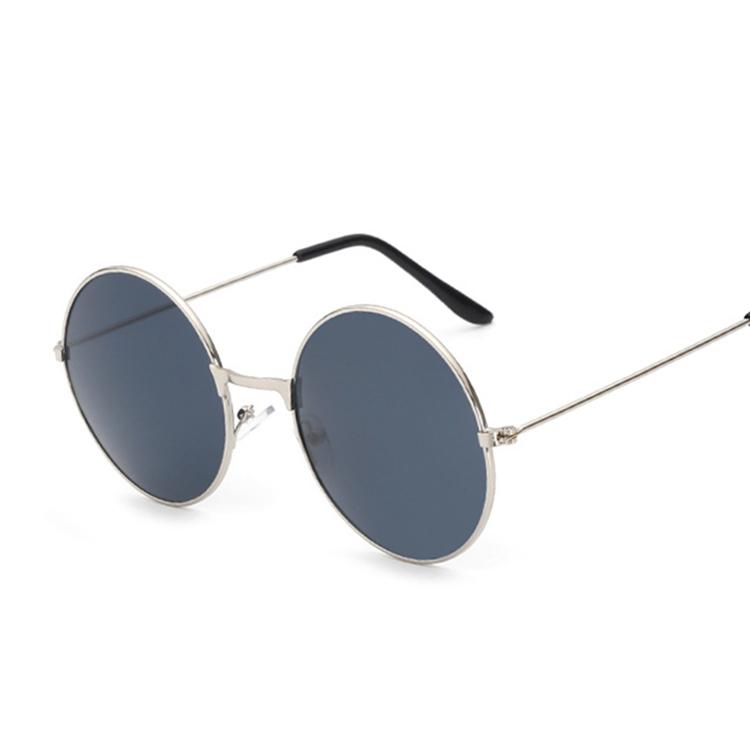 Vintage Small Round Sunglasses Woman Brand Designer Sunglasses Female Alloy Colorful Mirror Retro Black Circle