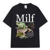 Zabawna koszulka MILF Man I Love Frogs Czarny T-shirt z zielonym wzorem żaby Humorystyczny prezent dla miłośnika zwierząt Swobodny top z krótkim rękawem